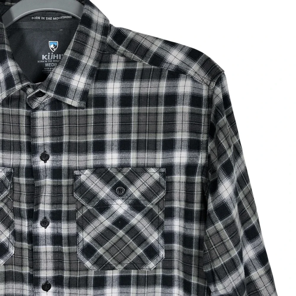 KUHL Dillingr Flannel Shirt Mens Medium Cotton Tencel‎ Long Sleeve Button Up